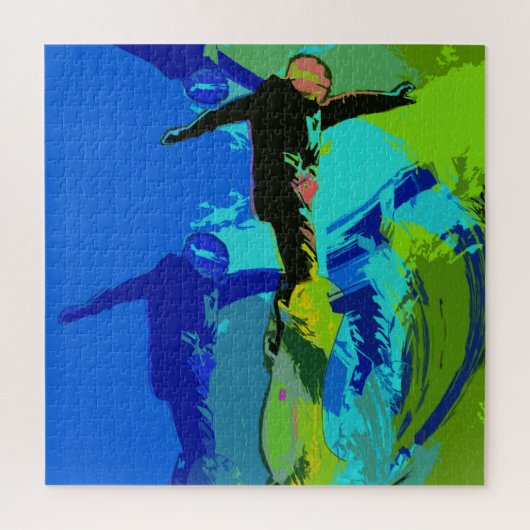 エクストリーム乗馬 – スノーボーダー ジグソーパズル (縦)