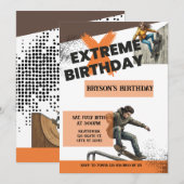 エクストリーム誕生日スケートボード 招待状 (正面/裏面)