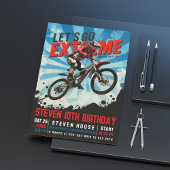 エクストリームBMXバイクの誕生日 - ダートバイク 招待状