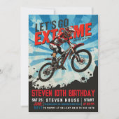 エクストリームBMXバイクの誕生日 - ダートバイク 招待状 (正面)