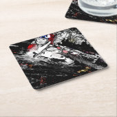 エクストリームBMXライダー – マウンテンバイクレーサー スクエアペーパーコースター (アングル)