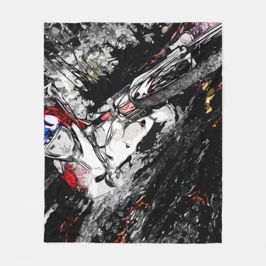 エクストリームBMXライダー – マウンテンバイクレーサー フリースブランケット (正面)