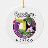 エクスプロイスラオルボックスビーチメキシコ旅行パッチコフ セラミックオーナメント (裏面)