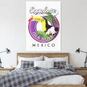 エクスプロイスラオルボックスビーチメキシコ旅行パッチ キャンバスプリント (インサイチュ (寝室))