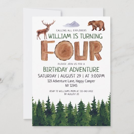 エクスプローユニークラーボーイズ4th誕生日 招待状 (正面)