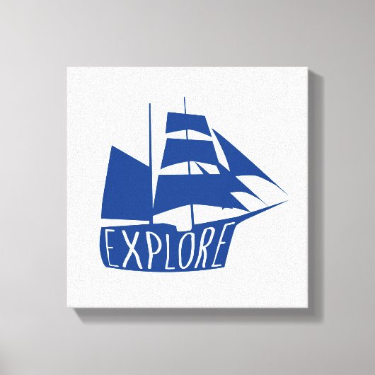 エクスプローラーセーリングボート子供部屋アート キャンバスプリント (正面)
