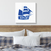 エクスプローラーセーリングボート子供部屋アート キャンバスプリント (インサイチュ (寝室))
