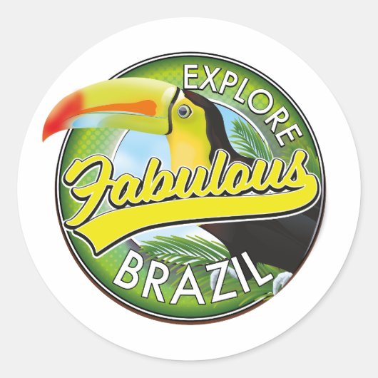 エクスプローラーファビラスブラジルロゴ ラウンドシール (正面)