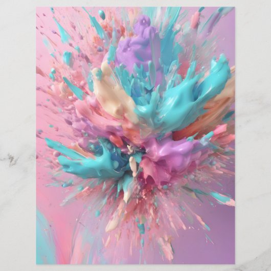 エクスプロー絵を描抽象芸術ピンクターコイズ紙 (裏面)