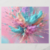 エクスプロー絵を描抽象芸術ピンクターコイズ紙 (裏面)