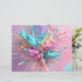 エクスプロー絵を描抽象芸術ピンクターコイズ紙 (スタンド正面)