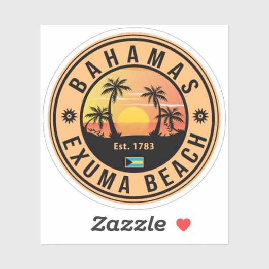 エクスマバハマレトロサンセットヴィンテージ土産 シール (シート)