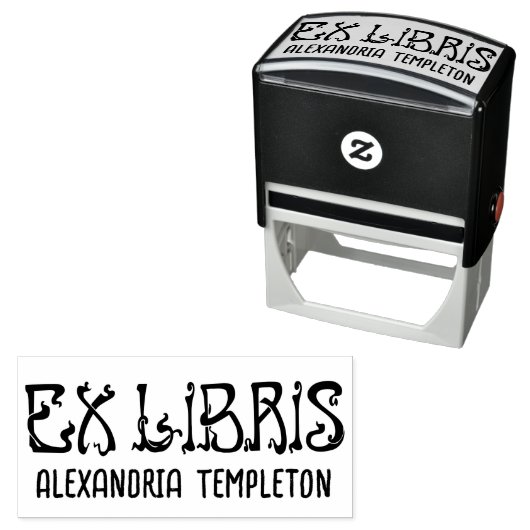 エクスリブリス アールヌーヴォー テキスト 文字 ライブラリー 書籍 名 セルフインキングスタンプ (インサイチュ)