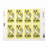 エクスリブリス - レトロねこ - 淡黄色 (フルシート)