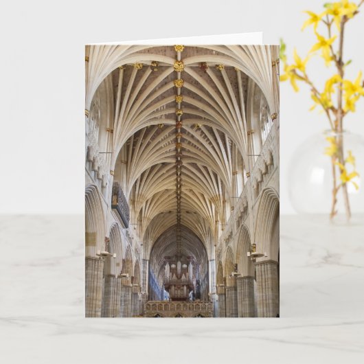エクセターのカテドラルの器官および天井 カード (黄色い花)