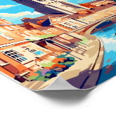 エクセターイングランドヴィンテージ旅行イラストレーション ポスター (角)