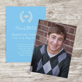 エクセルカロライナブルー写真テンプレートシンプル 招待状