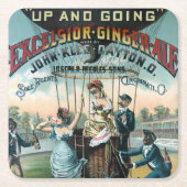 エクセルシオールジンジャーエール スクエアペーパーコースター (正面)