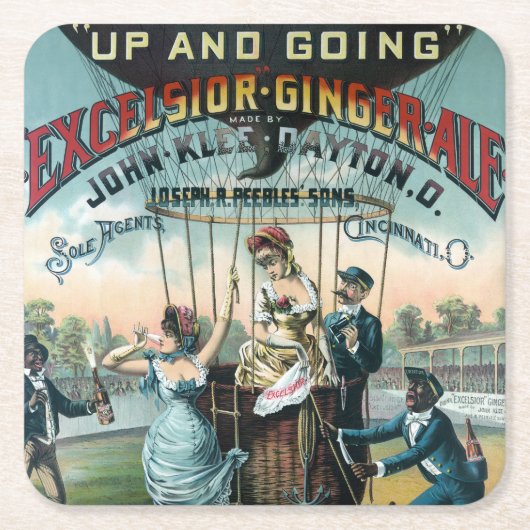 エクセルシオールジンジャーエール スクエアペーパーコースター (正面)