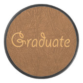 エクセルブラウン牛革のテクスチャーの外観 アイスホッケーパック (正面)