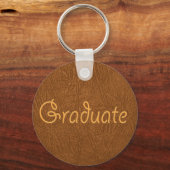 エクセルブラウン牛革のテクスチャーの外観 キーホルダー (正面)