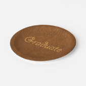 エクセルブラウン牛革のテクスチャーの外観 ペーパープレート (アングル)