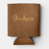 エクセルブラウン牛革のテクスチャーの外観 缶クーラー (正面)