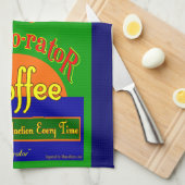 エクセロレータレトロコーヒーラベル台所用タオル キッチンタオル (四つ折り)