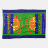 エクセロレータレトロコーヒーラベル台所用タオル キッチンタオル (横)