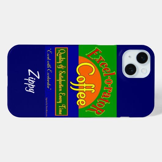 エクセロレーターコおもしろいーヒーレトロアートiPhoneケース Case-Mate iPhoneケース (裏面 (横))