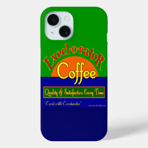 エクセロレーターコおもしろいーヒーレトロアートiPhoneケース iPhone 15ケース