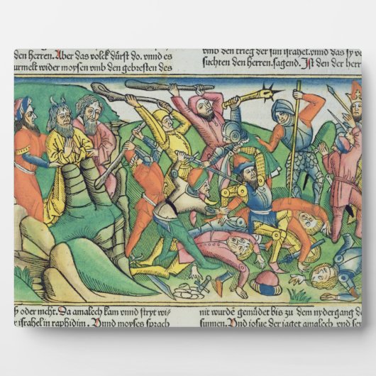 エクソダス17 8-15アーロンとフルがモーゼの手を支える フォトプラーク (正面)