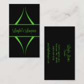 エクソティカカーブビジネスカード、明るい緑 名刺 (正面/裏面)