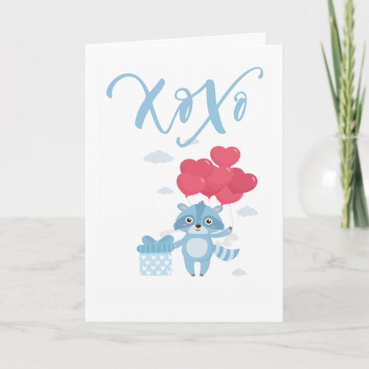 エクソドラクーンとバルーンのバレンタインデー シーズンカード (正面)