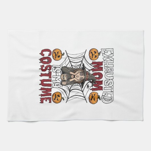 エクゾーストマムはハロウィンの魔女のコーヒーの衣装 キッチンタオル (横)
