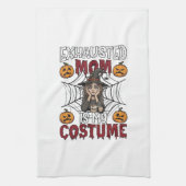 エクゾーストマムはハロウィンの魔女のコーヒーの衣装 キッチンタオル (縦)