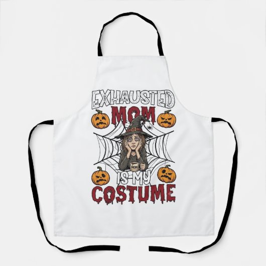 エクゾーストマムはハロウィンの魔女のコーヒーパンプキンの仮装 エプロン (正面)
