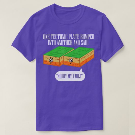 エクトニックおもしろいプレート地震私の過失 Tシャツ (デザイン正面)