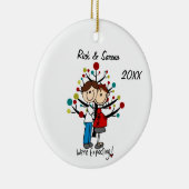 エクペクタントカップルホリデーオーナメント セラミックオーナメント (右)