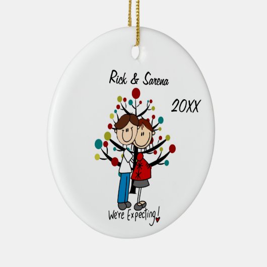 エクペクタントカップルホリデーオーナメント セラミックオーナメント (右)