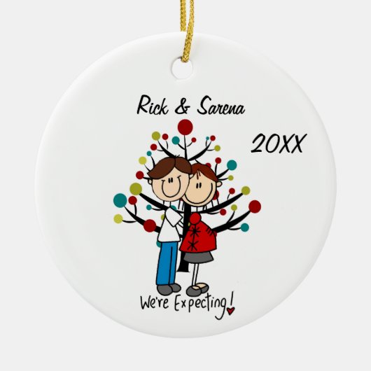 エクペクタントカップルホリデーオーナメント セラミックオーナメント (正面)