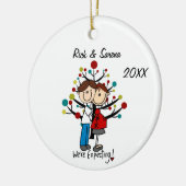 エクペクタントカップルホリデーオーナメント セラミックオーナメント (左)
