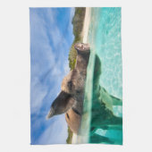 エクマのスイミングピグ キッチンタオル (縦)