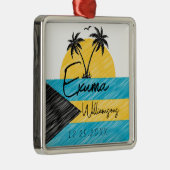 エクマバハマ国旗の木サンセットディ土産 メタルオーナメント (右)