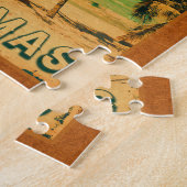 エクマバハマ – ビーチヴィンテージレトロお土産 ジグソーパズル (側面)