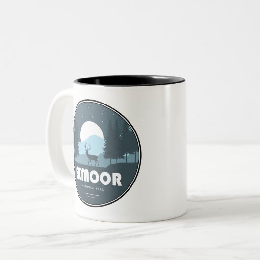 エクムーア国立公園の鹿 ツートーンマグカップ (正面左)