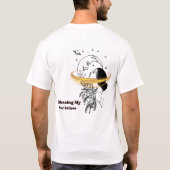 エクリプスを受け入れる 天体月 ラインアート Tシャツ (裏面)