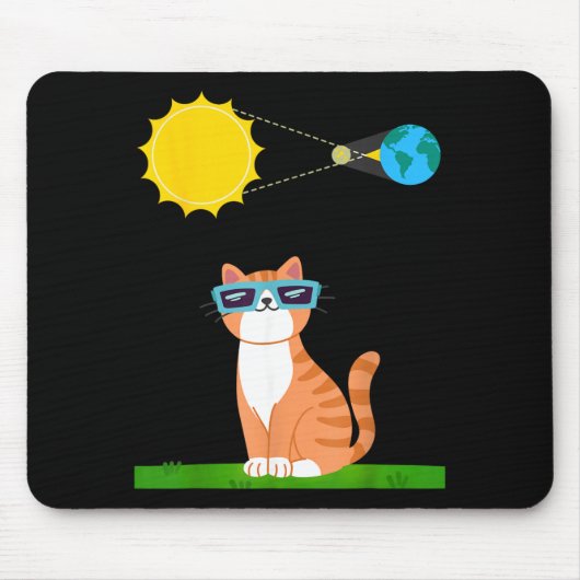 エクリプス グレス 猫 オーナー ソーラー 面白い 猫 マウスパッド (正面)