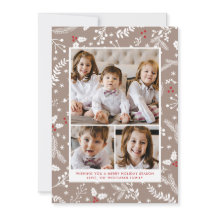 エクリュのウィンターベリー　クリスマスホリデーのフラットカード