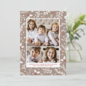 エクリュのウィンター ベリー クリスマス ホリデー フラット カード (スタンド正面)